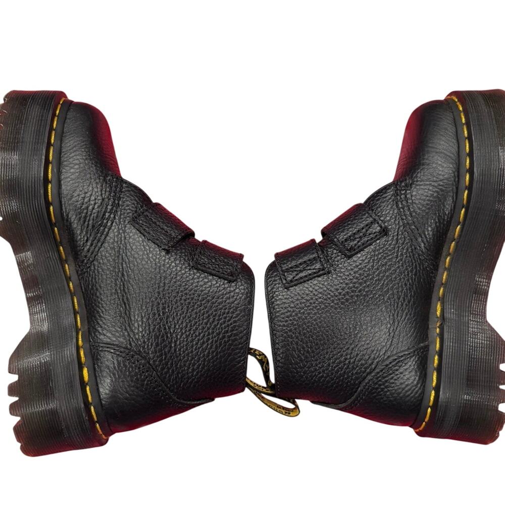 Dr. Martens Devon Heart Buckle Leather Platform Boots Black, Size US 6 - Picture 8 of 11